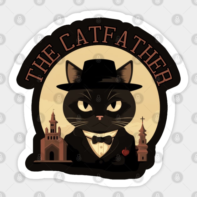 THE CATFATHER, minimalistic Sticker by Pattyld